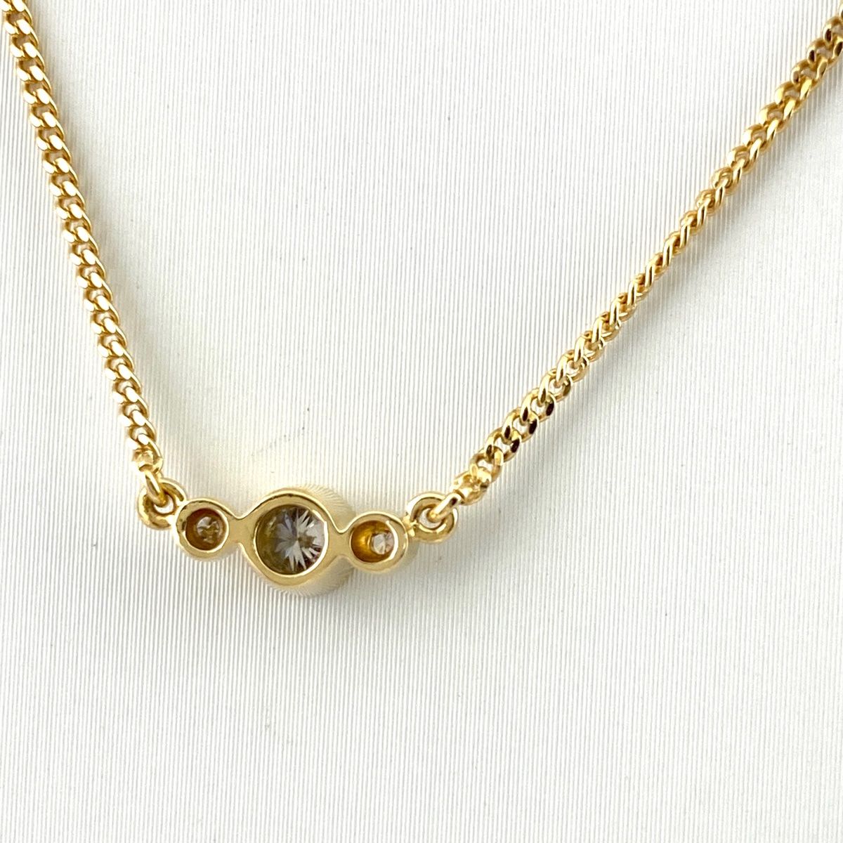 メレダイヤ デザインネックレス YG イエローゴールド ペンダント ネックレス 750 ダイヤモンド レディース