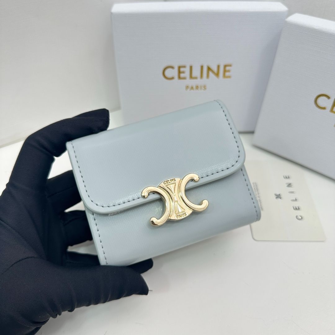 本日限定価格✨ CELINE セリーヌ 財布 三つ折り財布 トリオンフ 氷河