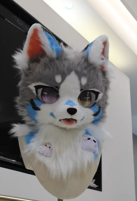 着ぐるみヘッド 狼 NO.69 グレー 全頭ヘッド ケモノ マスク ファースーツ ぬいぐるみ コスプレ コスチューム kigurumi