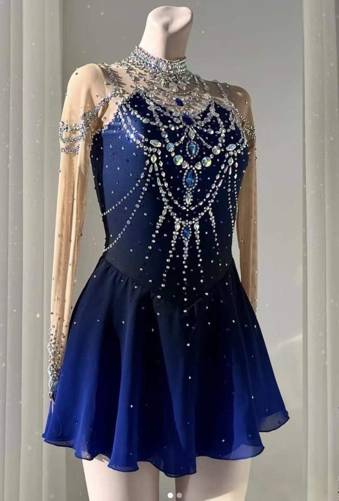 フ 豪華 ィギュアスケート衣装 競技用ドレス 社交ダンス衣装