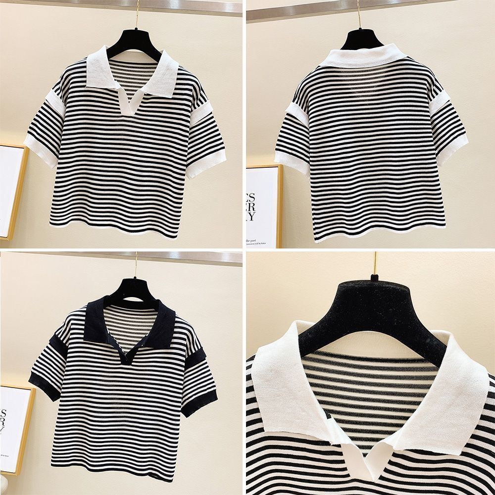 ボーダーTシャツ 夏 リブニット レディース 半袖Tシャツ Vネック サマーニット 薄手 素肌 ニットTシャツ ソフト タイト Tシャツ ボーダー柄 楽天市場】ボーダーTシャツ 夏 リブニット レディース 半袖T
