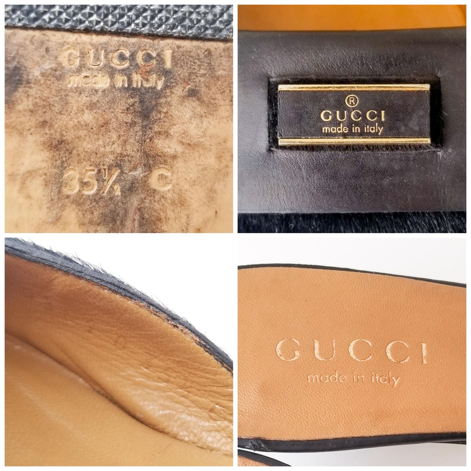 美品☆GUCCI ハラコミュールサンダル グッチ イタリア製 ローヒール