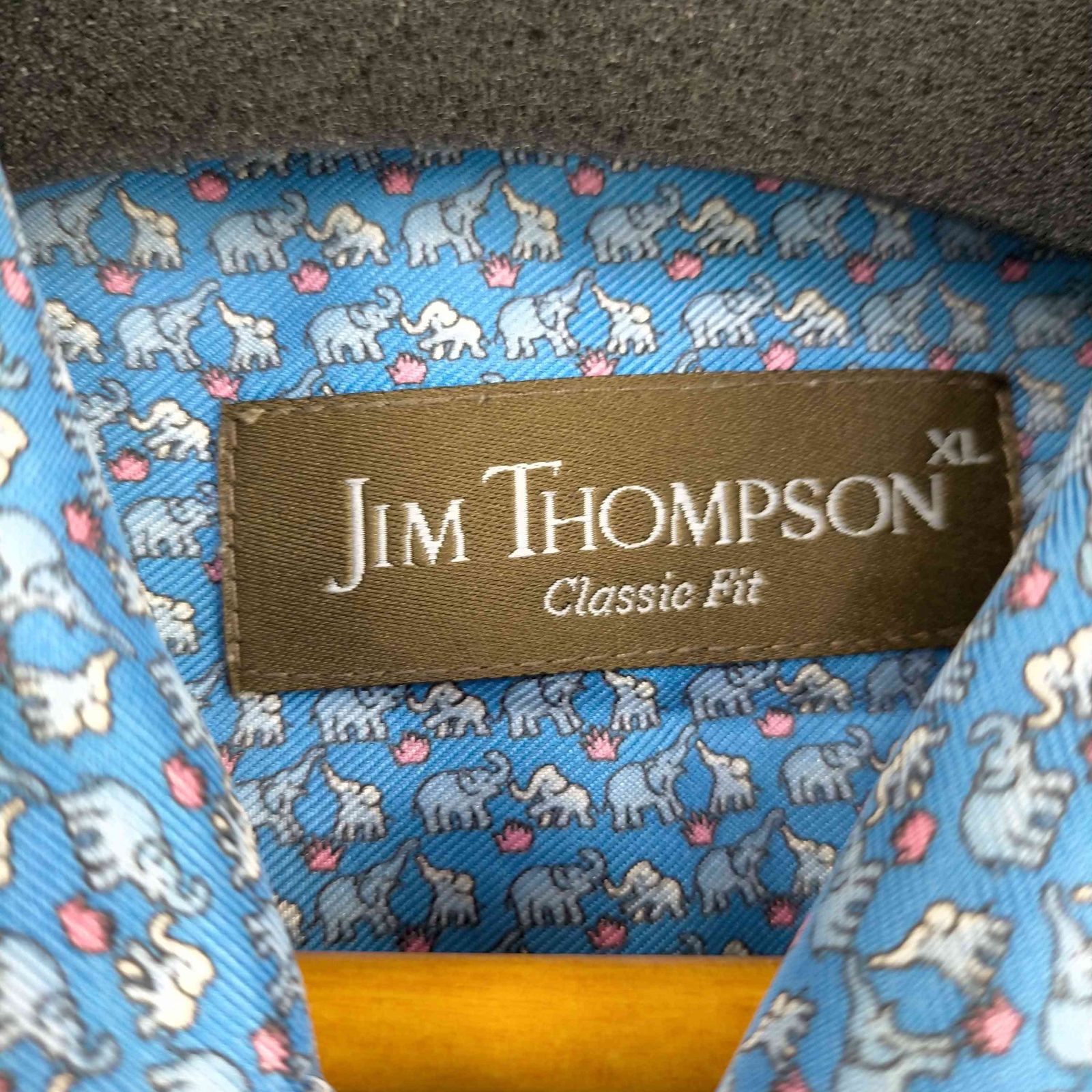 ジムトンプソン JIM THOMPSON 象総柄 シルク S/S シャツ メンズ import