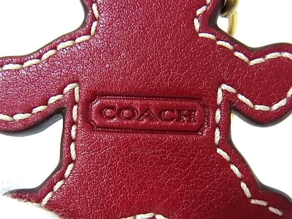 □美品□ COACH コーチ シグネチャー くま ベア レザー キーホルダー
