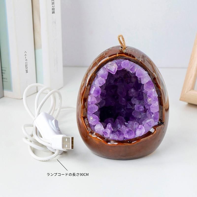 天然石 ランプ 吊り下げ アメジスト シトリン アベチュリン 原石