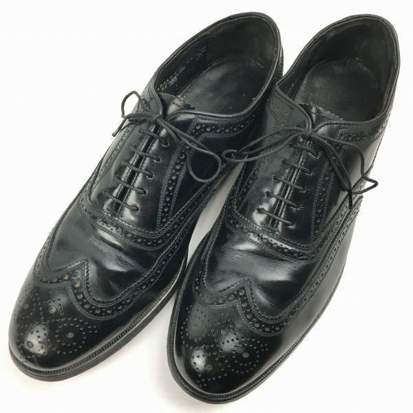 SALEu003e80年代USA製表記 Vintage FLORSHEIM/フローシャイム フルブローグ ウイングチップ〈黒/BLACK/ブラック〉size9D  26.5-27.0程度/メンズ/菅NO.WZH-57 #BUZZBERG - メルカリ