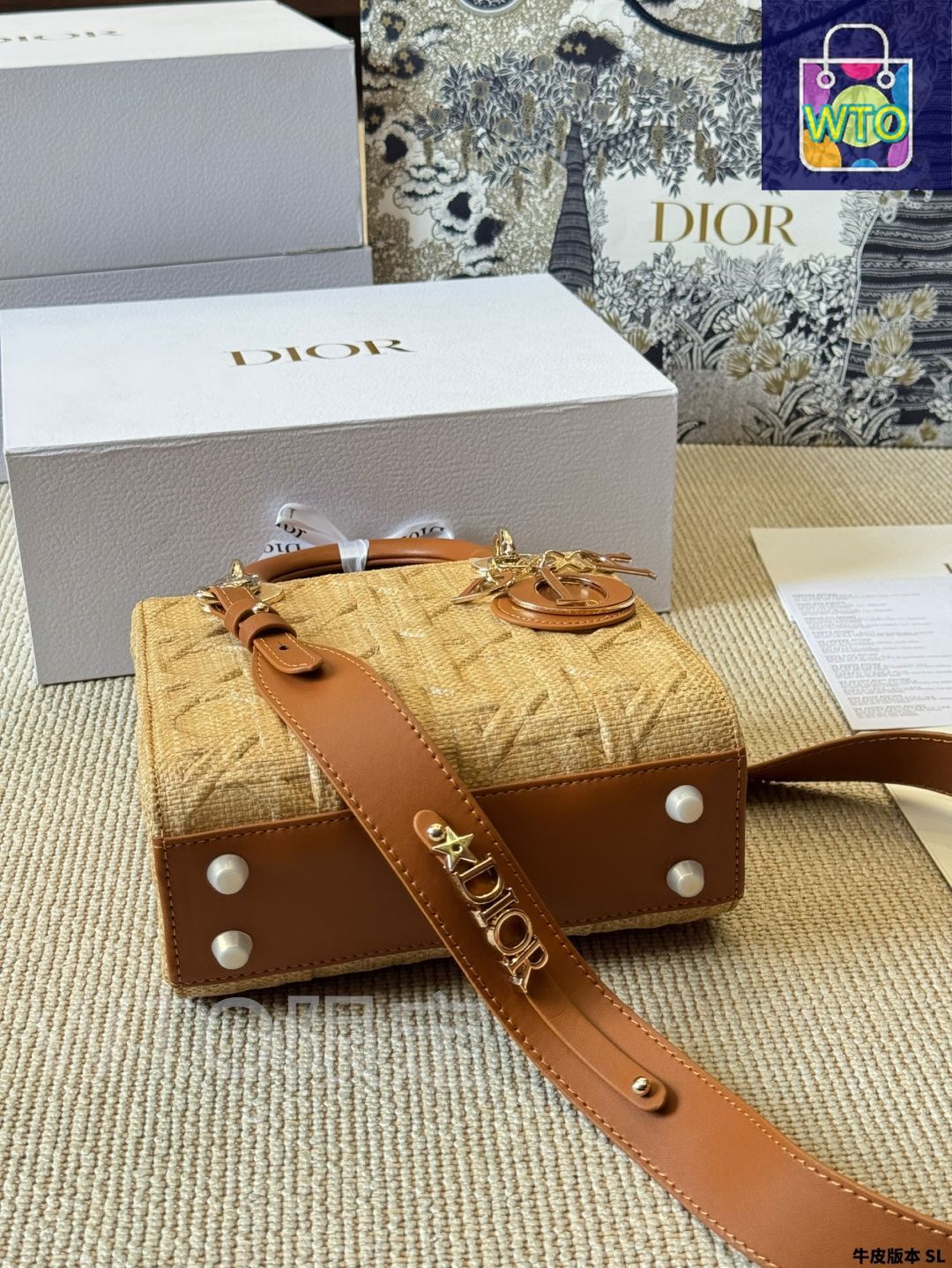 今日特価】Dior Lady Raffia Tote Bag ラフィア トートバッグ