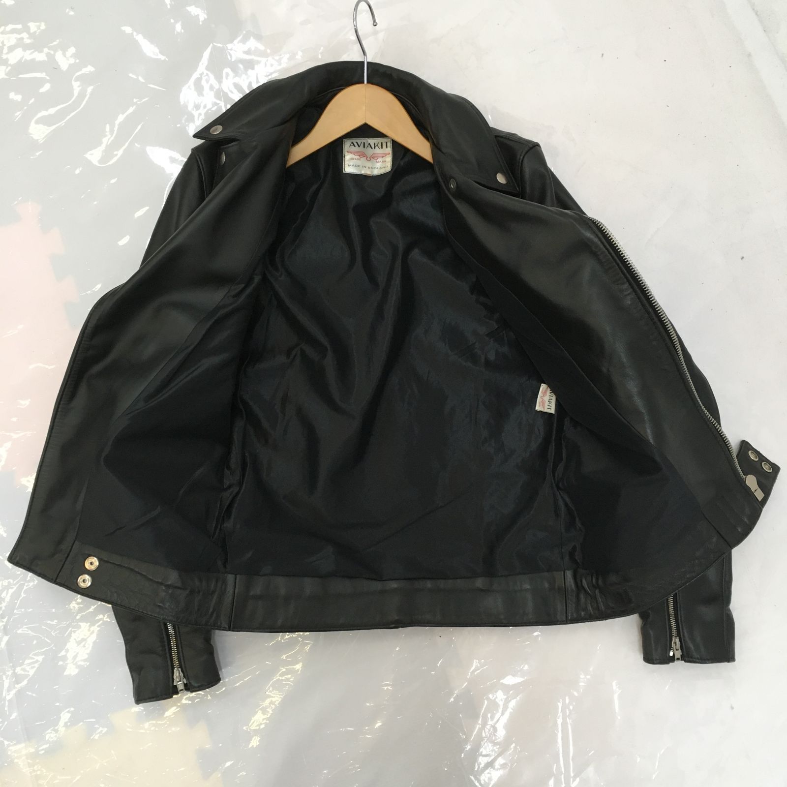 希少 大きいサイズ 23区 48 レザージャケット ライダースジャケット 黒