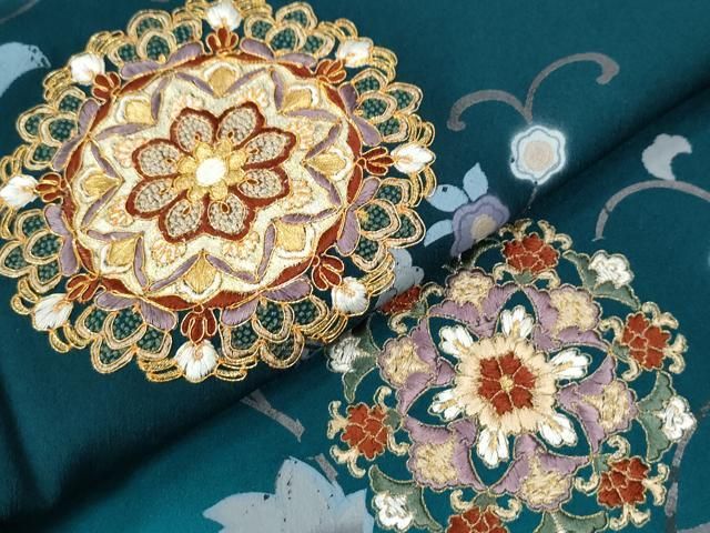 平和屋着物○中国三大刺繍 蘇州刺繍 総刺繍 駒刺繍 訪問着 宝尽くし  