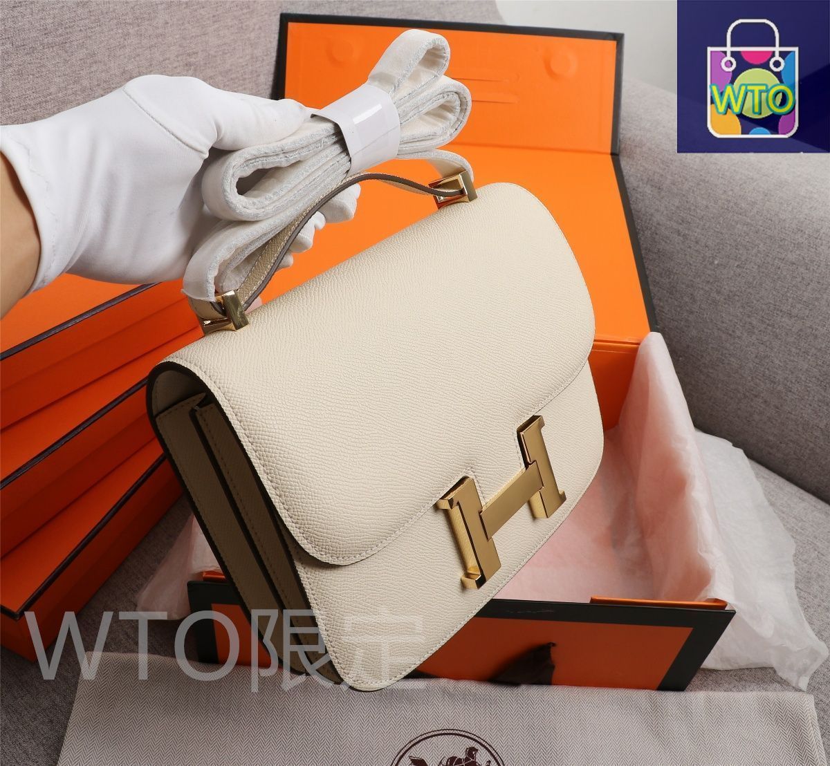 エルメス hermes クリーム ホワイト ゴールド バックル
