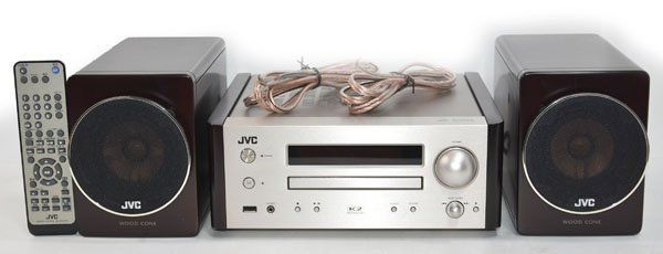 リモコン付 JVC Victor ビクター WOOD CONE EX-HR9 コンパクト コンポ システム