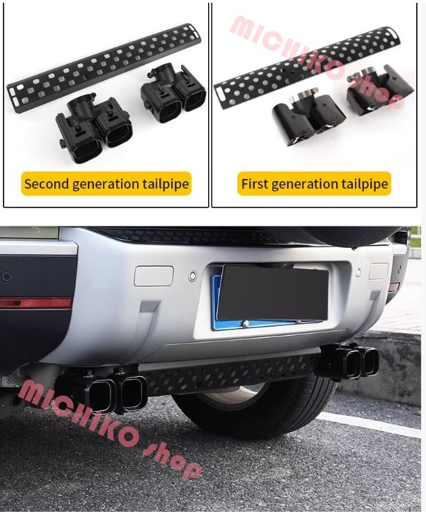 ステンレス リアエキゾーストパイプ ランドローバーディフェンダー90 110 130 2020-2025 マフラーカッター