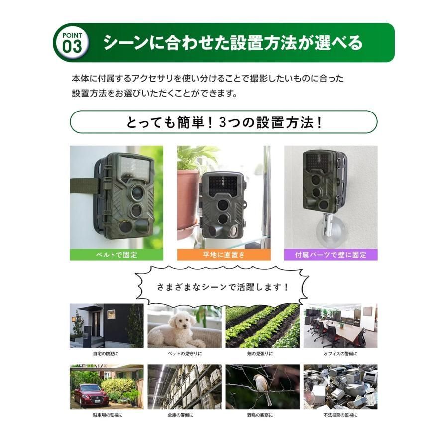 防犯カメラ スマホ AP接続 SDカード録画 ネット環境不要 乾電池