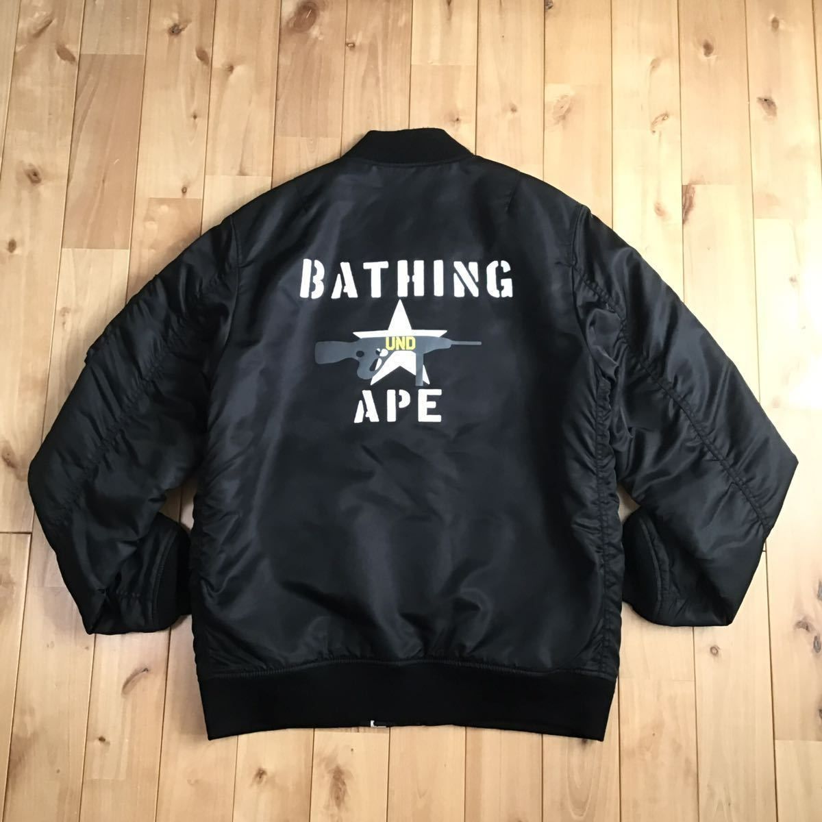 Undefeated × BAPE MA-1 bomber jacket Lサイズ a bathing ape BAPE エイプ ベイプ アベイシング エイプ ジャケット ブラック - メルカリ