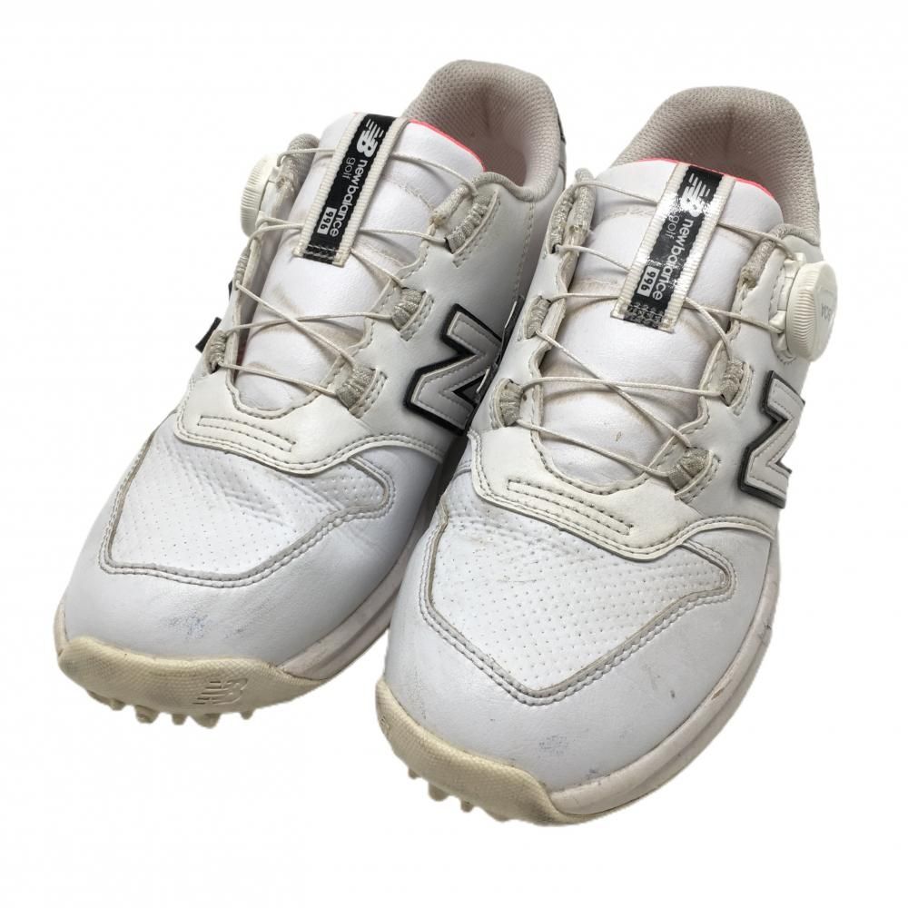 美品 ニューバランス ゴルフシューズ ボア スパイクレス UGBS996W 白色 New Balance 【美品】ニューバランス ゴルフシューズ 白