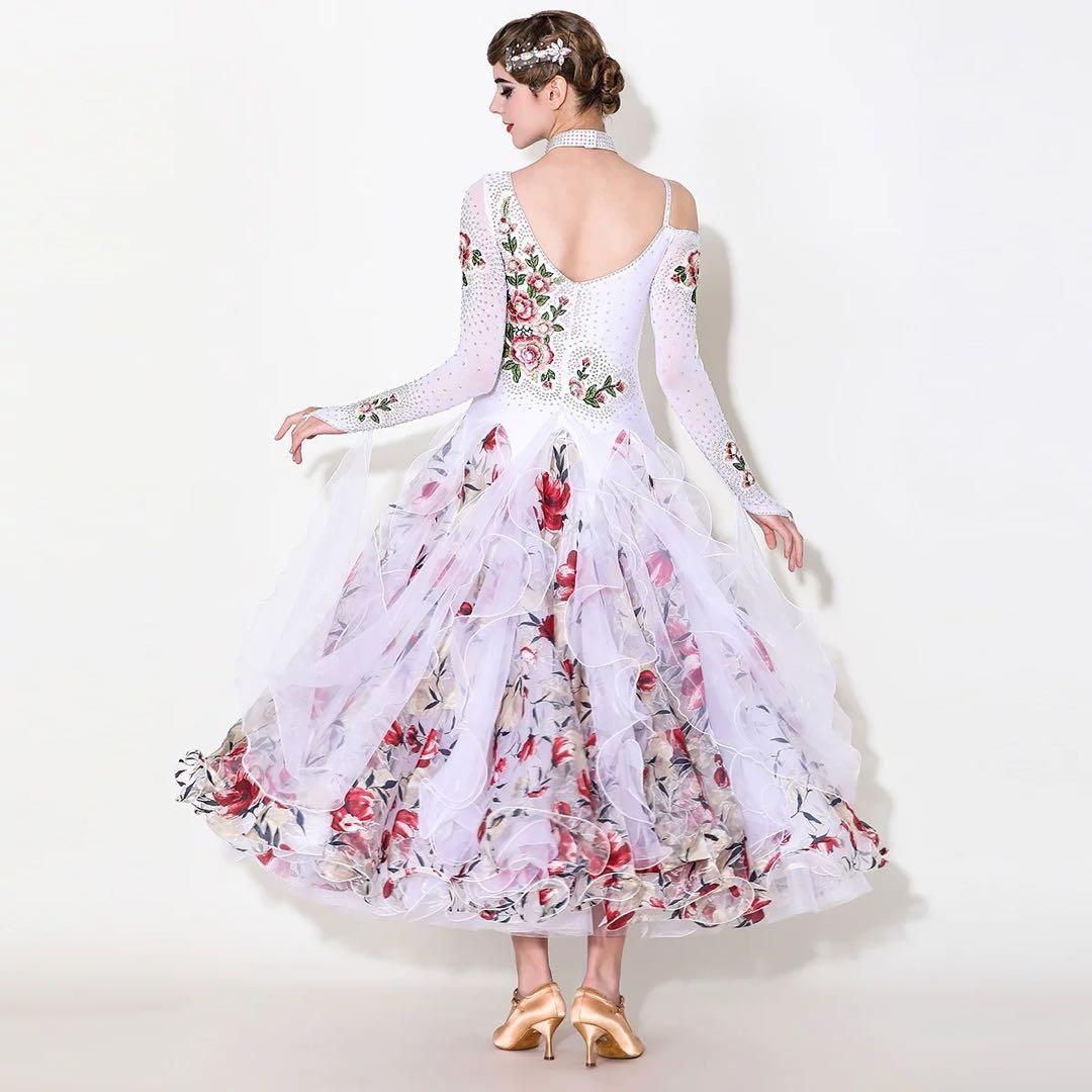限定版 花柄 ドレス 発表会に最適 競技会でも注目度抜群