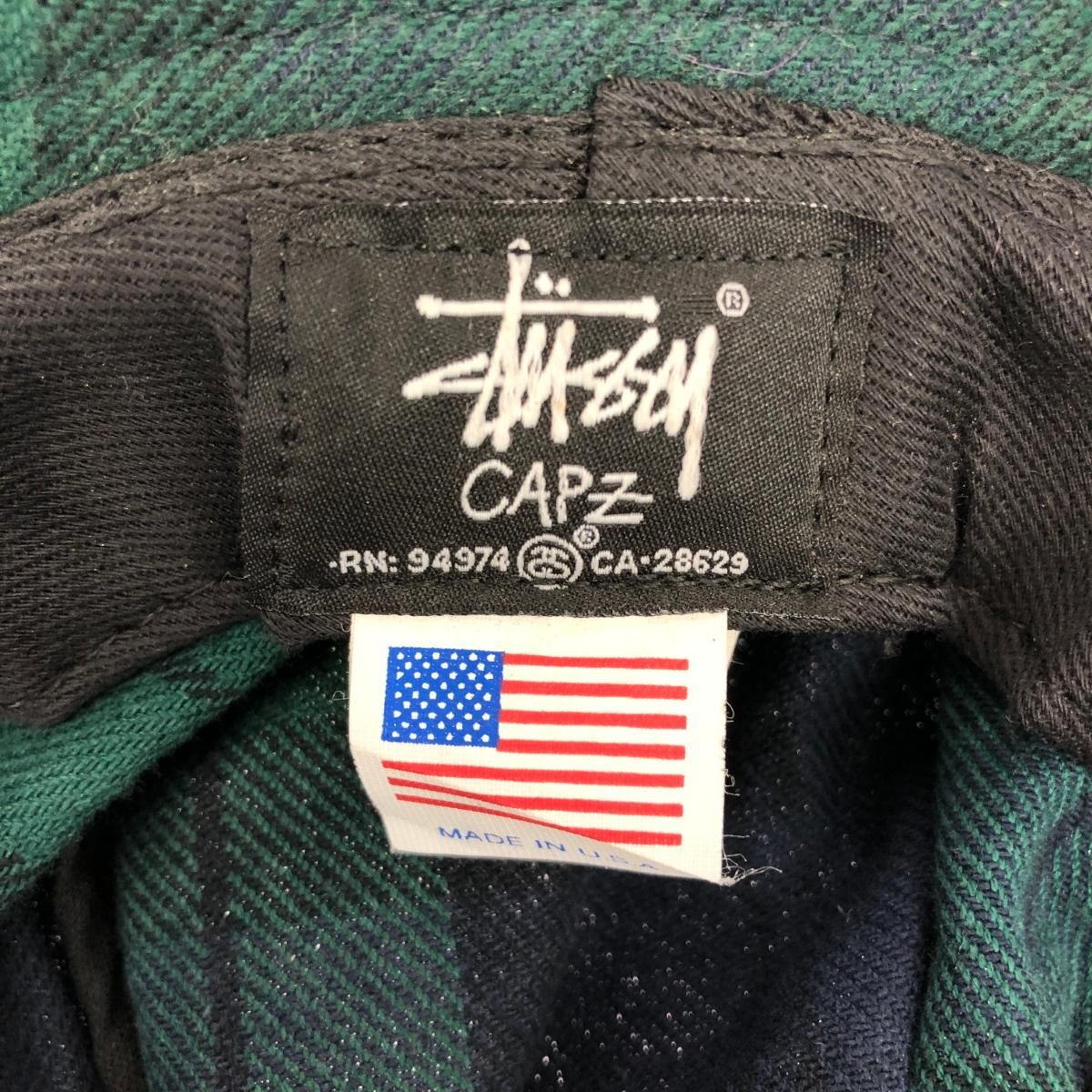 Stussy チェック柄 キャップ グリーン STUSSY（帽子 ・ グリーン・カーキ/緑色系）のフリマアイテム一覧