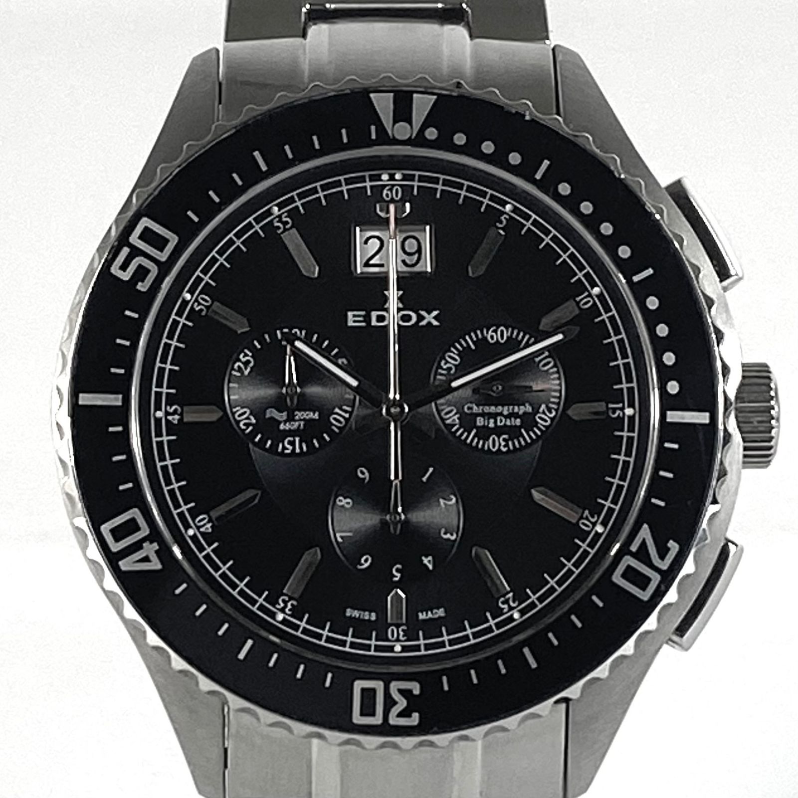 エドックス EDOX クラスワン ビッグデイト 10026−3M−NIN クォーツ 