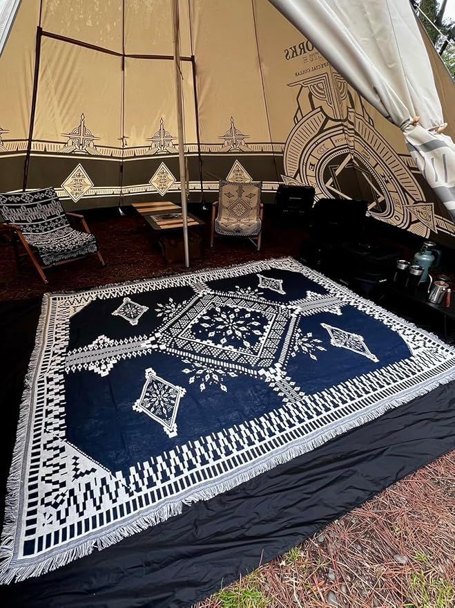 【超特大・最大】アウトドア キャンプ 人気ラグマットオルテガネイティブ柄 アウトドア マルチカバー ネイティブ柄 ラグ マット オルテガ ソファ