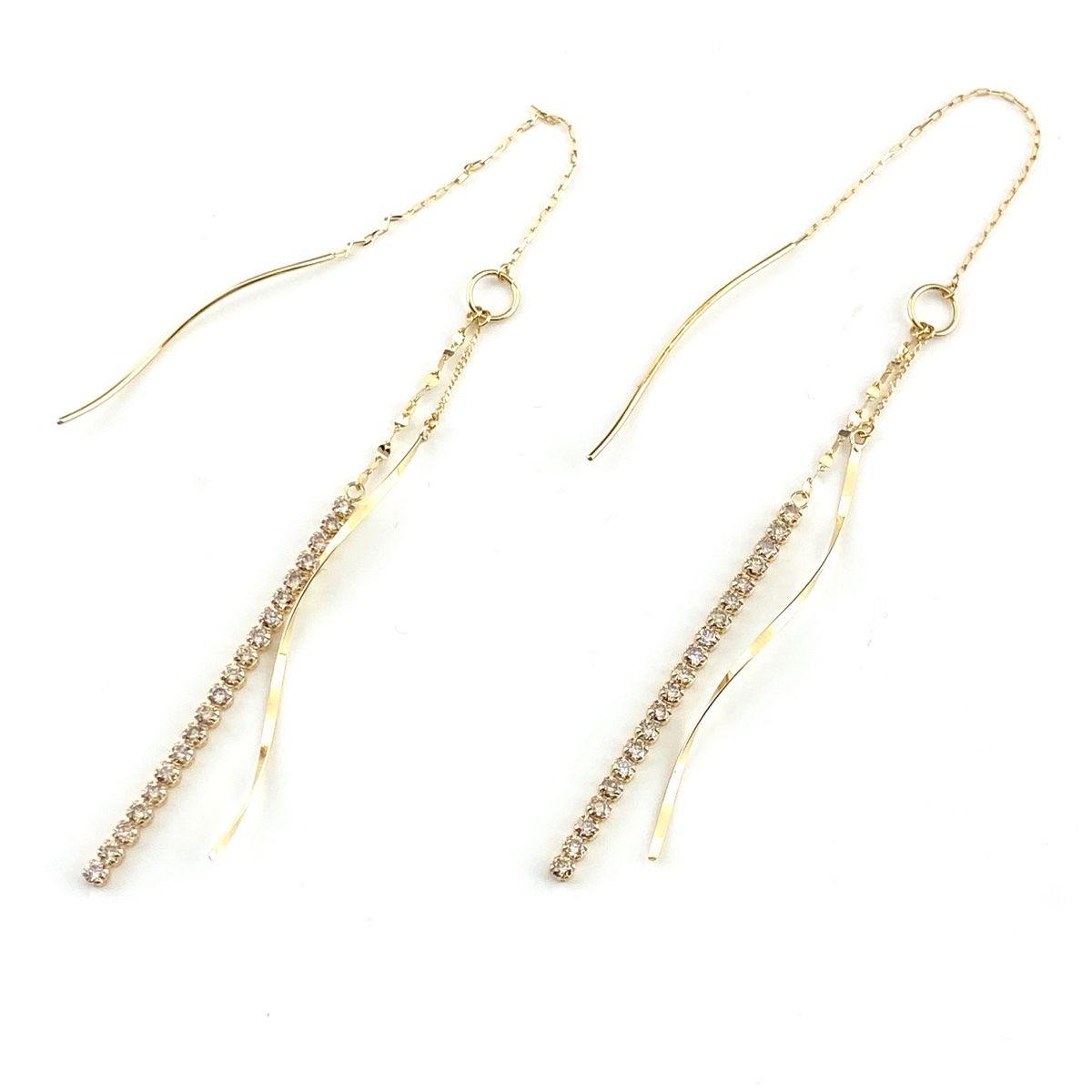 K18ピアスイタリー製タイガーメレダイヤ入り