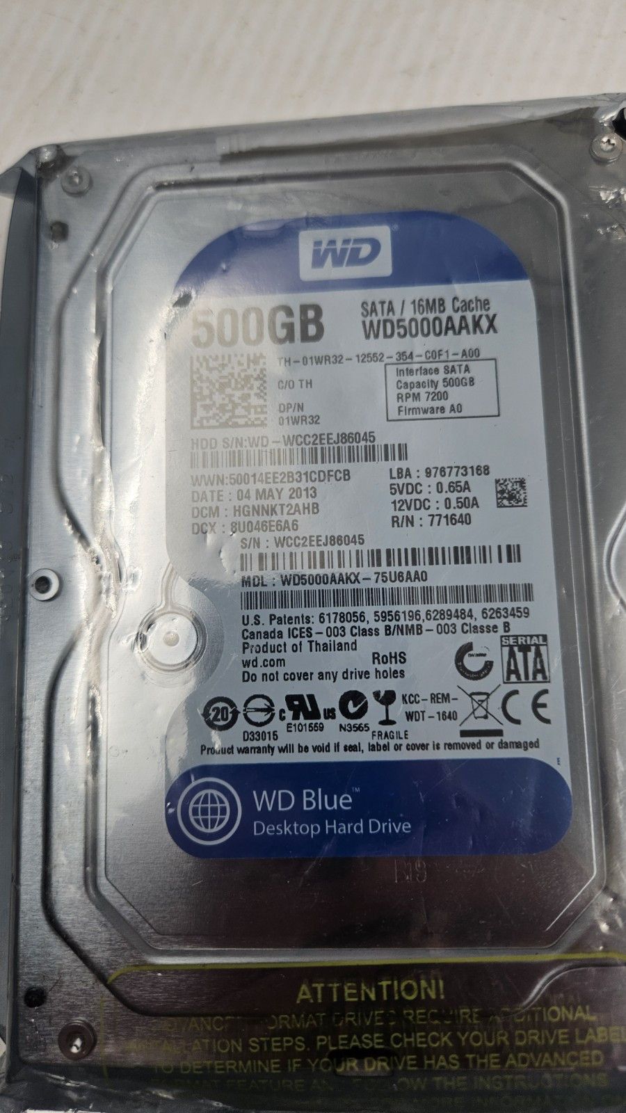 WESTERN DIGITAL はードディすく(内蔵) WD5000AAKX Western Digital WD5000AAKX ［WD Blue 500GB 500GBプらッた