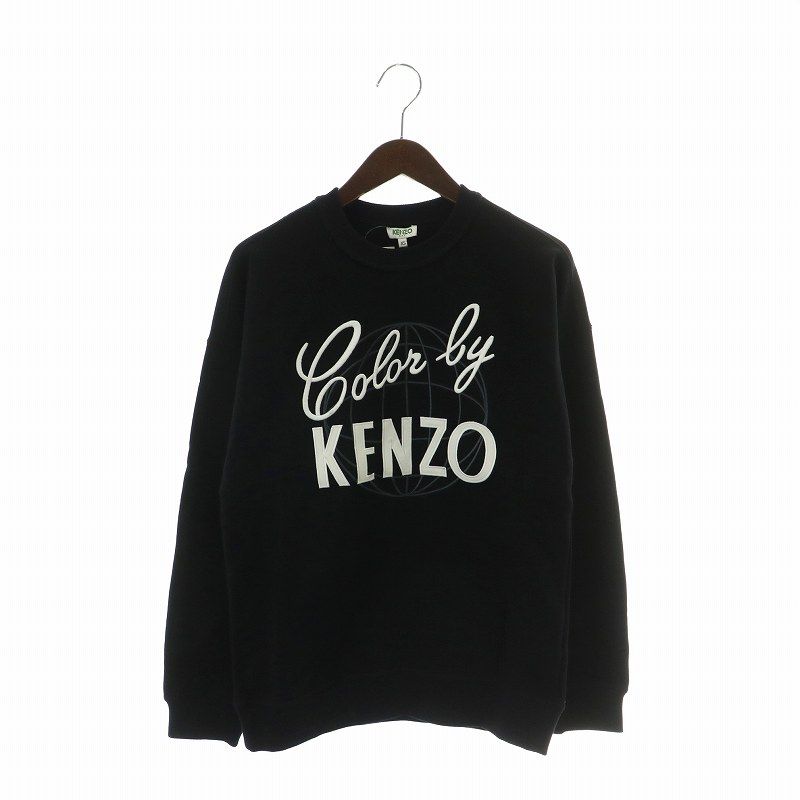 ケンゾー KENZO Color By Kenzo トレーナー スウェット 長袖 クルーネック ロゴ 刺繍 XS 黒 ブラック F865SW3024MD /XZ GY18