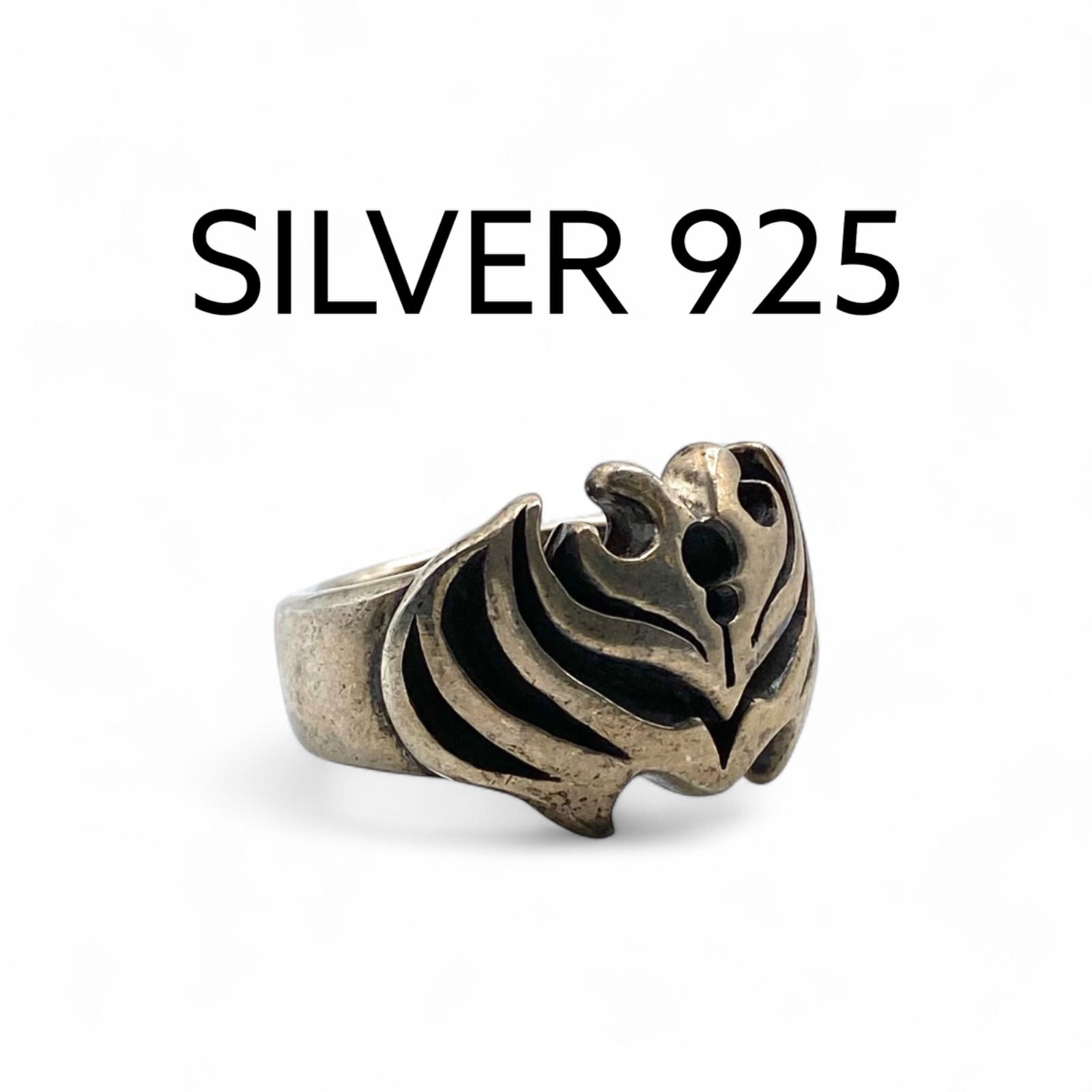溢れる重厚感】バタフライ Silver 925 刻印 Vintage Design Ring 