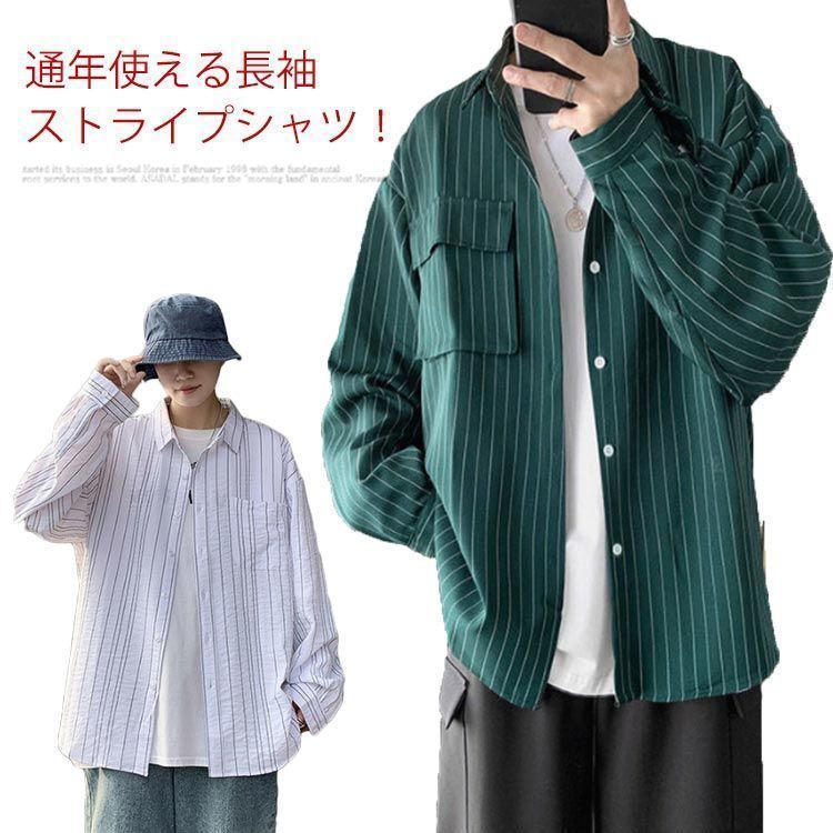 シャツ　春シャツ　綿シャツ　送料無料　Lover’ｓBirthday　ストライプシャツ　シャツジャケット ワッペンストライプシャツ[品番：PA000013366]｜coca（コカ）の