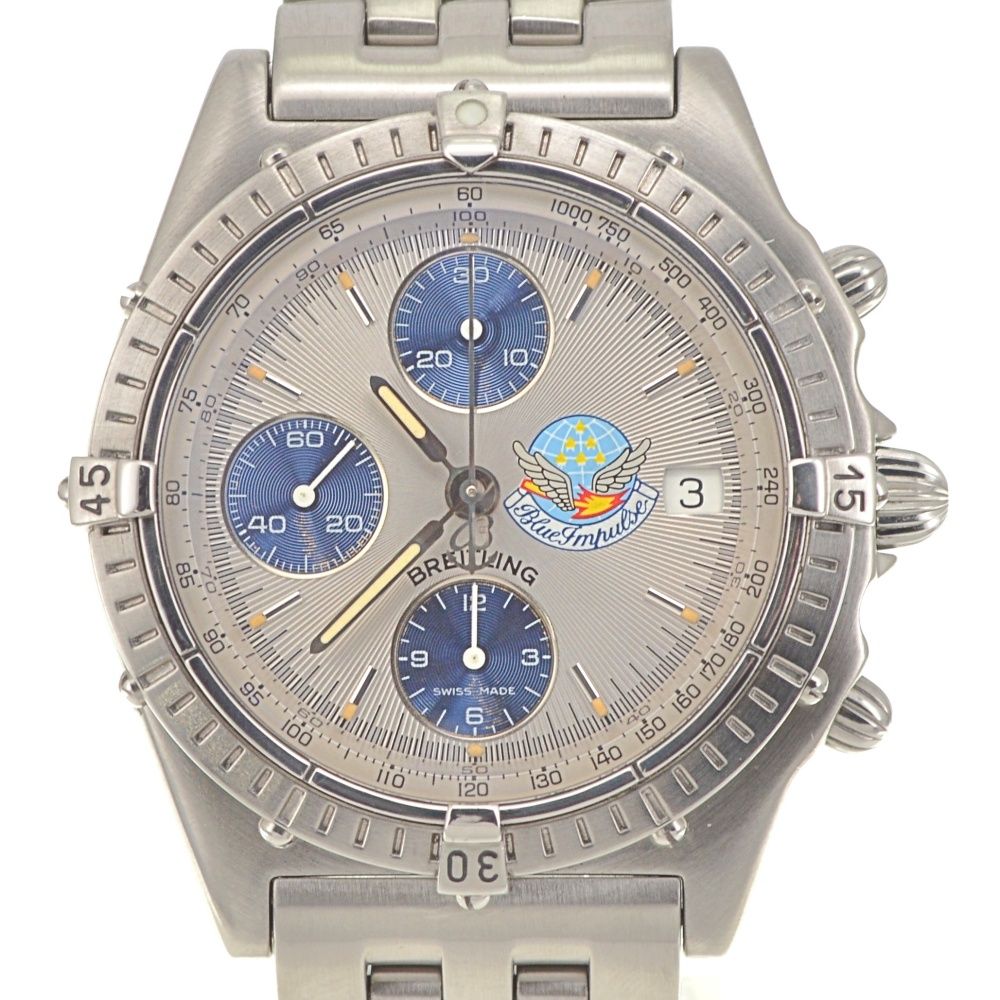 ブライトリング BREITLING A13048 クロノマット ブルーインパルス クロノグラフ デイト 自動巻き メンズ 保証書付き R 141483