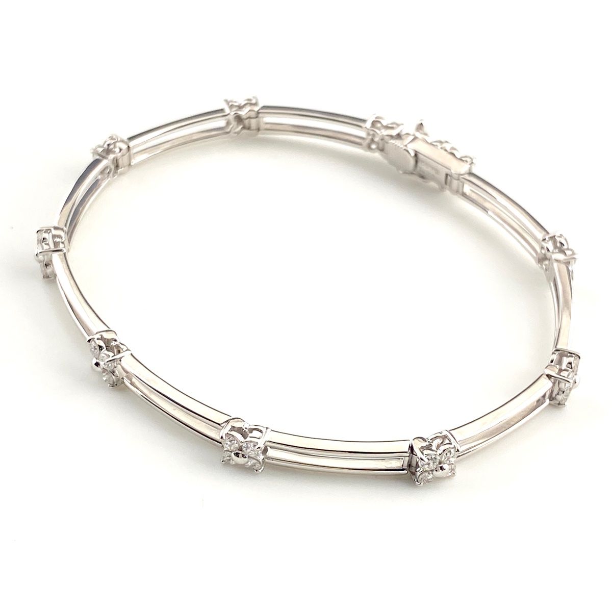 タサキ TASAKI メレダイヤ デザインブレスレット WG ホワイトゴールド 腕輪 ブレスレット K18 WG ダイヤモンド レディース