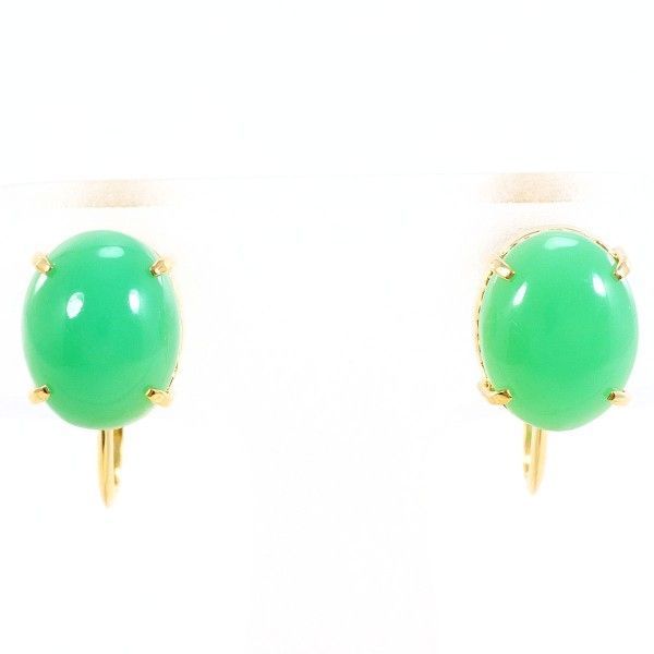 K18YG イヤリング clip-on earrings クリソプレーズ 総重量約2.9g
