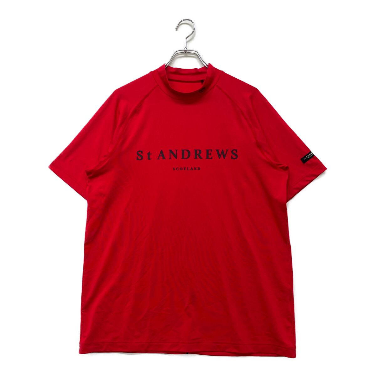 メンズ セントアンドリュース StANDREWS 半袖シャツ LL 赤 レッド モックネック ハイネック