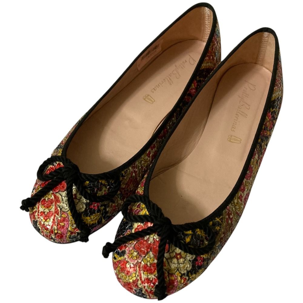 超美品☆プリティバレリーナバレエシューズ37 美品 Pretty Ballerinas プリティバレリーナ ロザリオ 花柄