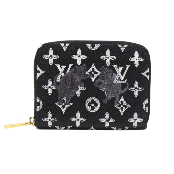 LOUIS VUITTON コインケース ブラック　キャットグラム ルイヴィトン LOUIS VUITTON ジッピーコインパース キャット