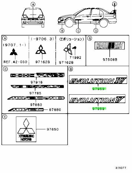 ミツビシ 純正 ランサー ミラージュ デカル EVOLUTION DECAL EVOLUTION MR416742 Mitsubishi 三菱 メーカー純正品 Genuine JDM