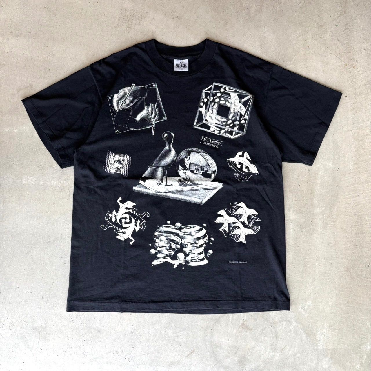 90s エッシャー ヴィンテージ Tシャツ 騙し絵 アートT ダリ ピカソ 1990's 