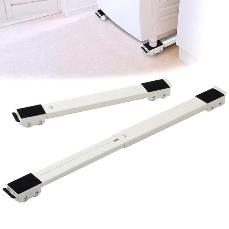 UPstore 洗濯機台 キャスター付き 低床 薄型3.5cm スリム 冷蔵庫置き台 2本分離タイプ 洗濯機スライド台 洗濯機パン 滑り止め ドラム式対応 減音防振 静音 家具移動 置台 0