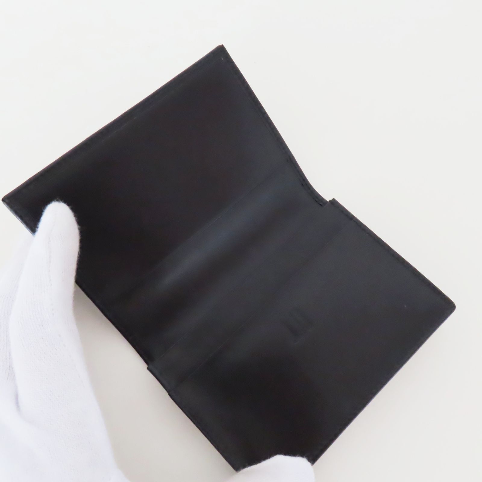 T08 dunhill ダンヒル ロゴ レザ― カードケース 名刺入れ ブラック  