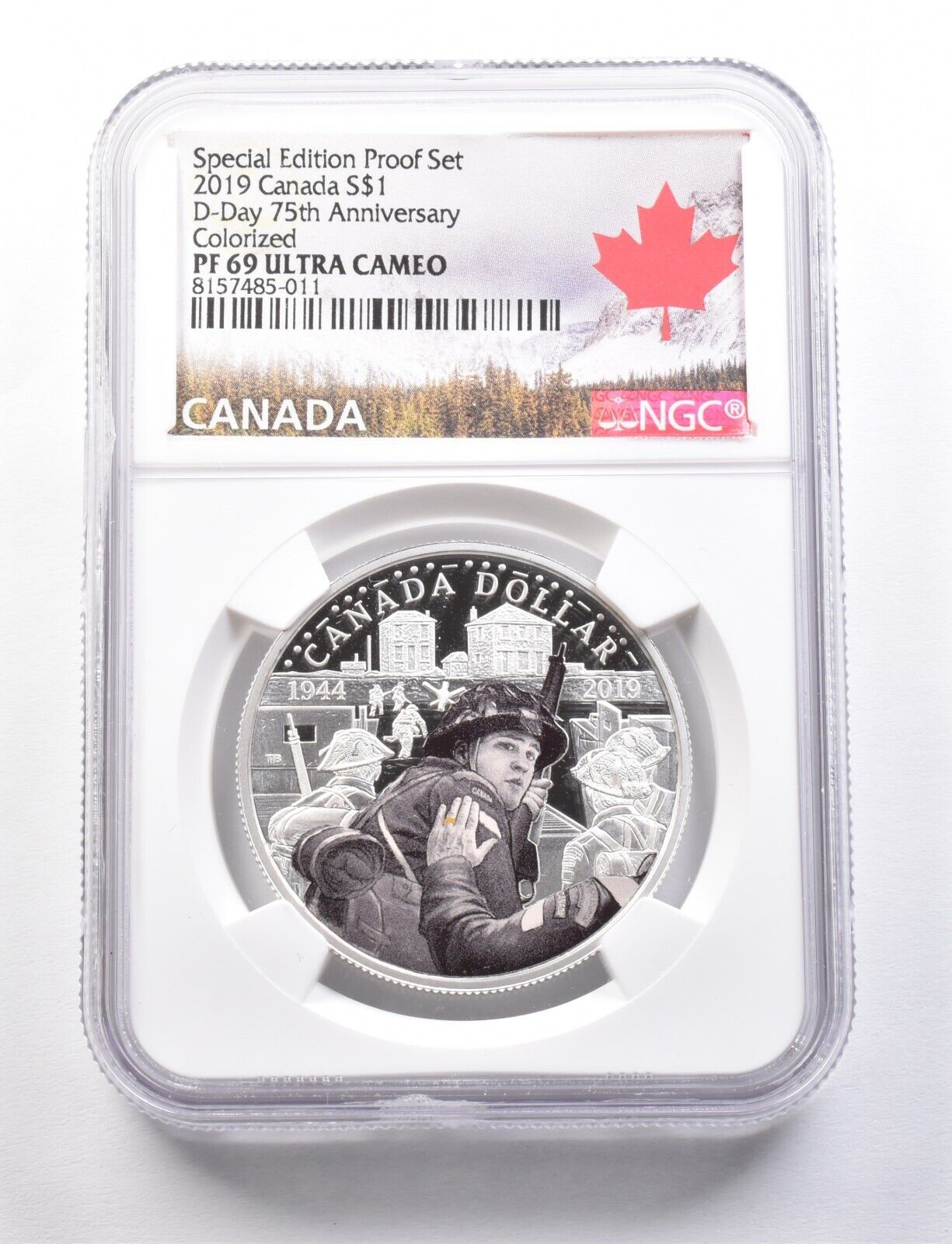 2019年カナダ銀貨 1ドル Dデイ 75周年記念 特別版 プルーフ PF69 UCAM NGC