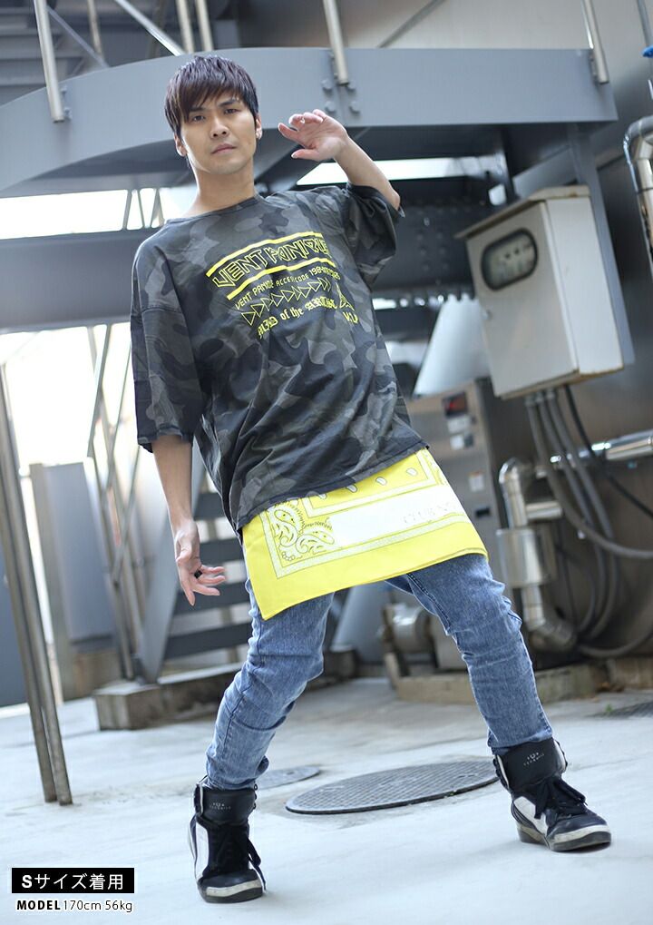 NO1Z バンダナ 大判 メンズ レディース 黄色 大きいサイズ クラブ