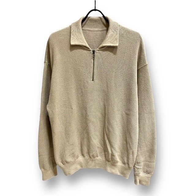 crepuscule (クレプスキュール) Moss Stitch Half Zip Polo(モス 