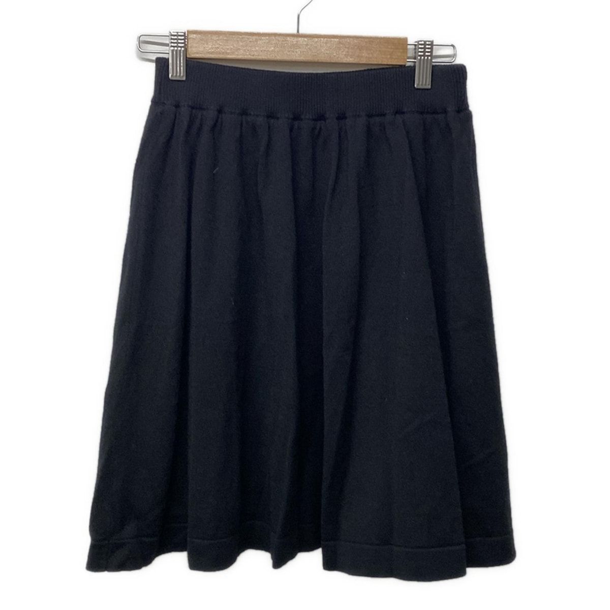 BLUE LABEL CRESTBRIDGE ブルーレーベルクレストブリッジ スカート サイズ38 M レディース - 黒 ひざ丈 ニット ウエストゴム