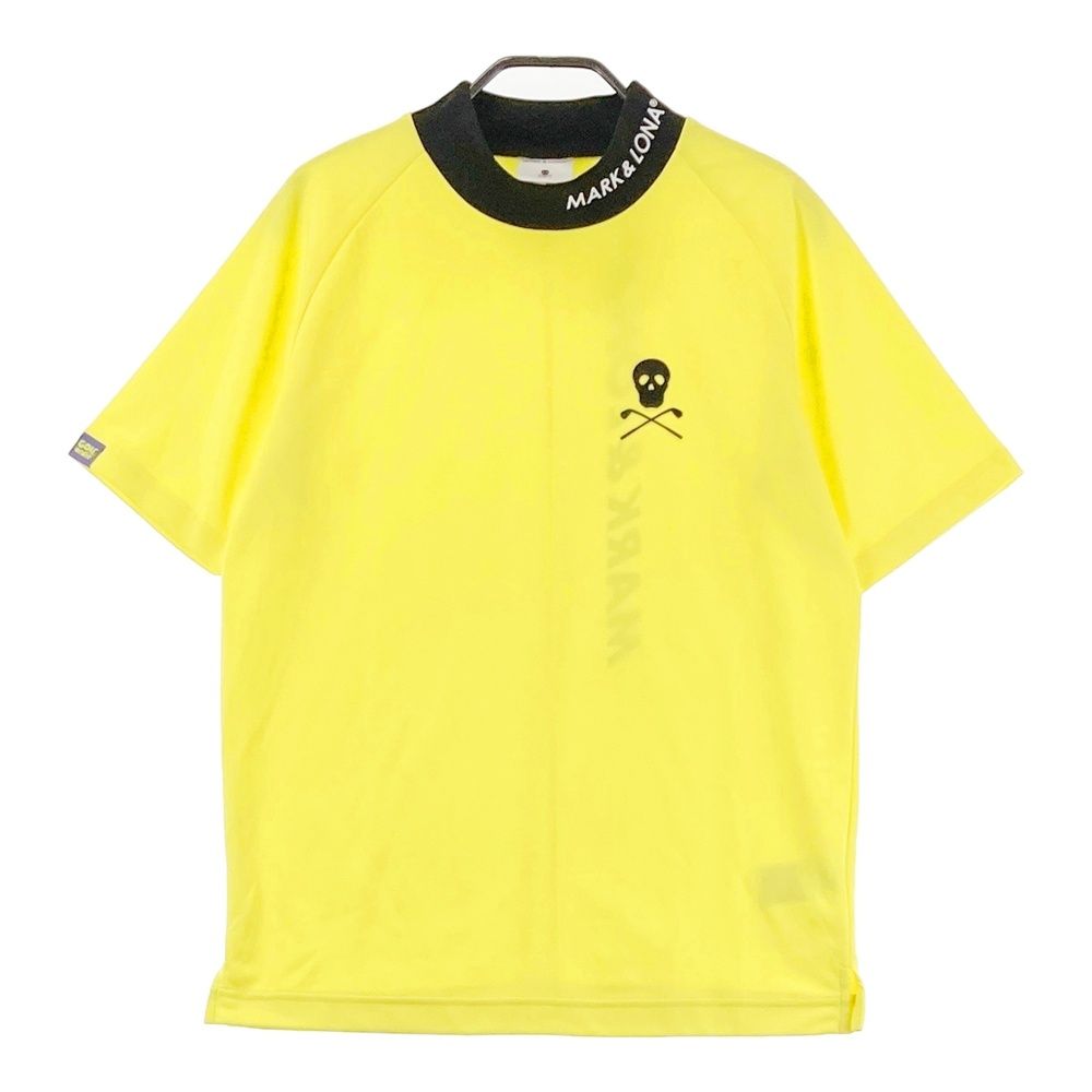 サイズ 44 MARK-LONA マークアンドロナ モックネック 半袖Tシャツ スカル イエロー系 240101435220 ゴルフウェア メンズ ストスト
