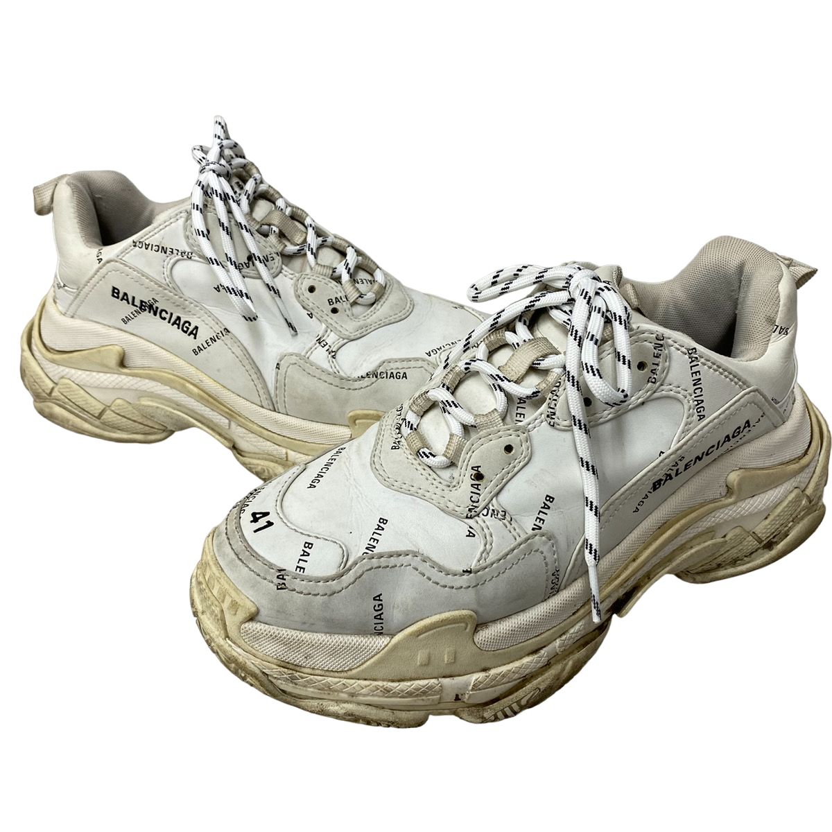 バレンシアガ BALENCIAGA Triple S メンズ靴 スニーカー ロゴ ホワイト ...