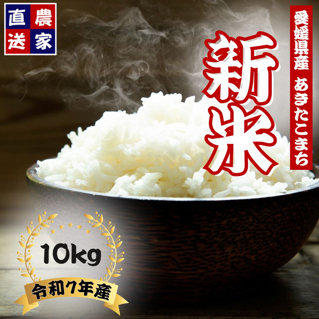 精米 新米 あきたこまち 令和7年産 10kg 愛媛県産 農家 直送 白米 人気 お米 5キロ 食味良好 粘り 弾力食感 甘み 香り 家庭用 ギフト 令和7年