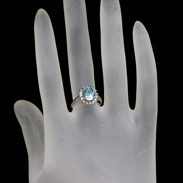 ぽんたくん⭐︎ダイヤモンドリング Pt900 アクアマリン ダイヤモンド リング 1.59ct D0.12ct - メルカリ