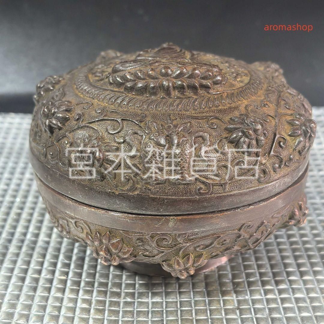 銅製 仏像 彫刻印泥盒 インク盒 アクセサリー盒 文房具 書道具 装飾品 置物 銅製 仏像 彫刻印泥盒 インク盒 アクセサリー盒 文房具 書道具 装飾品