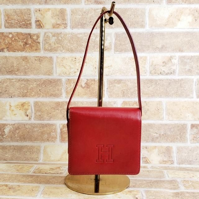 ヒロフ HIROFU ☆ レザー ハンドル付 二折財布 財布 イタリア製 赤 ヒロフ HIROFU ☆ レザー ハンドル付 二折財布 財布 イタリア製 赤の