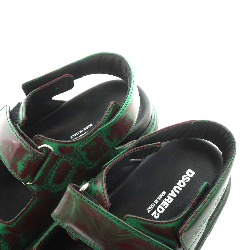 ディースクエアード DSQUARED2 サンダル ストラップ 厚底 41 26.0cm 緑  