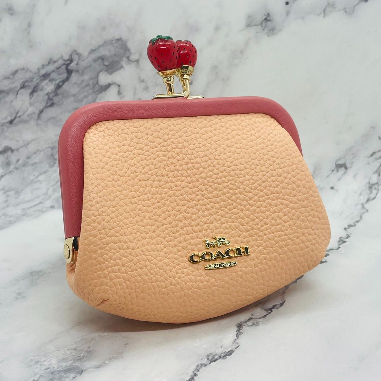 新品・国内在庫】COACHコーチ ノラ キスロック カラーブロック いちご